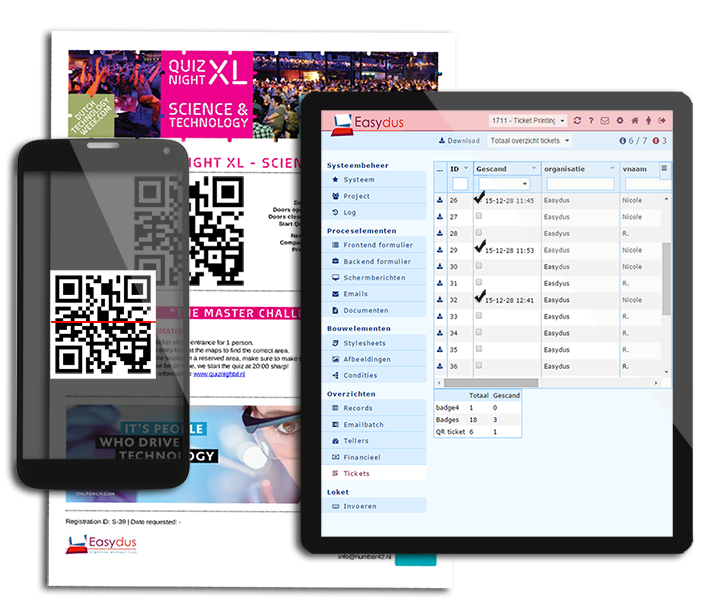 Qr-ticket scanning with the Easydus Scanning-app