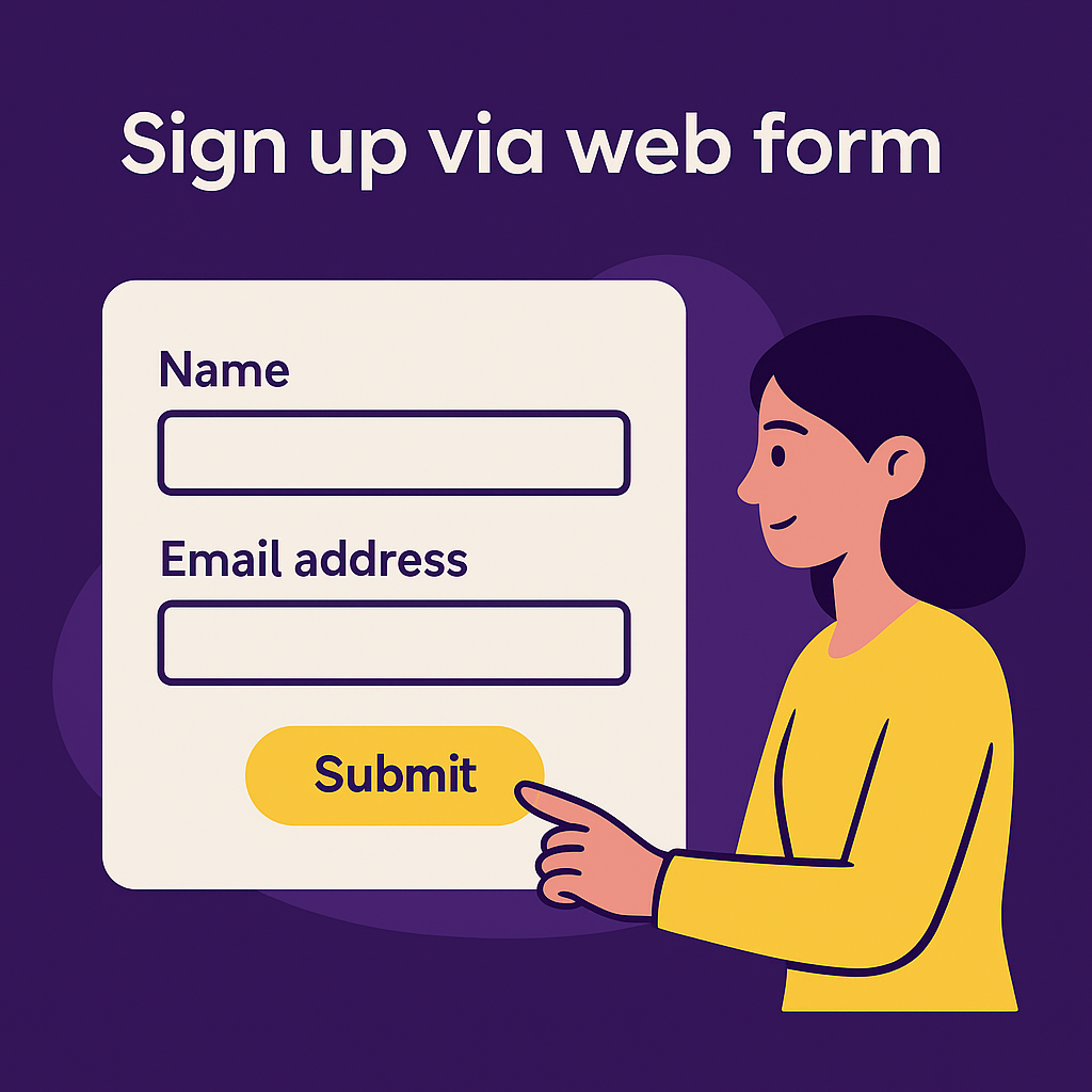 sign up for event webform